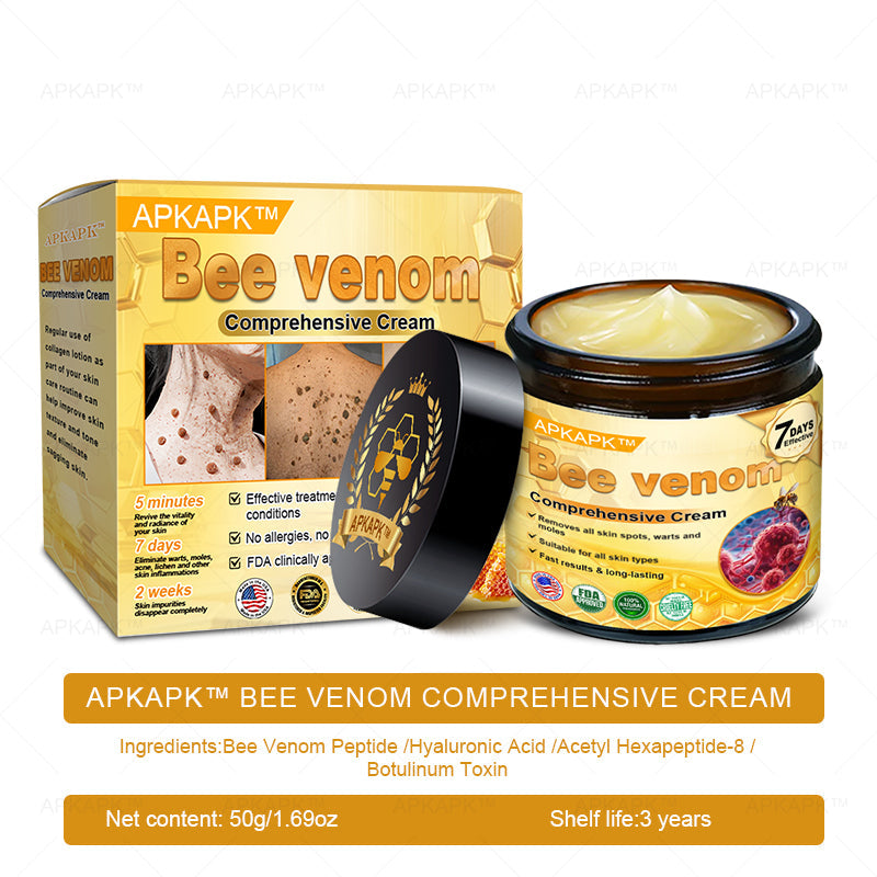 Hergestellt in Deutschland ✨AРKAРК™ Bienengift Umfassende Creme – Anti-Aging, Feuchtigkeitsspendend, Hautreparatur, Hautbildverbesserung, Akne- und Pigmentfleckenbehandlung, Warzen- und Muttermalentfernung, Linderung bei Psoriasis